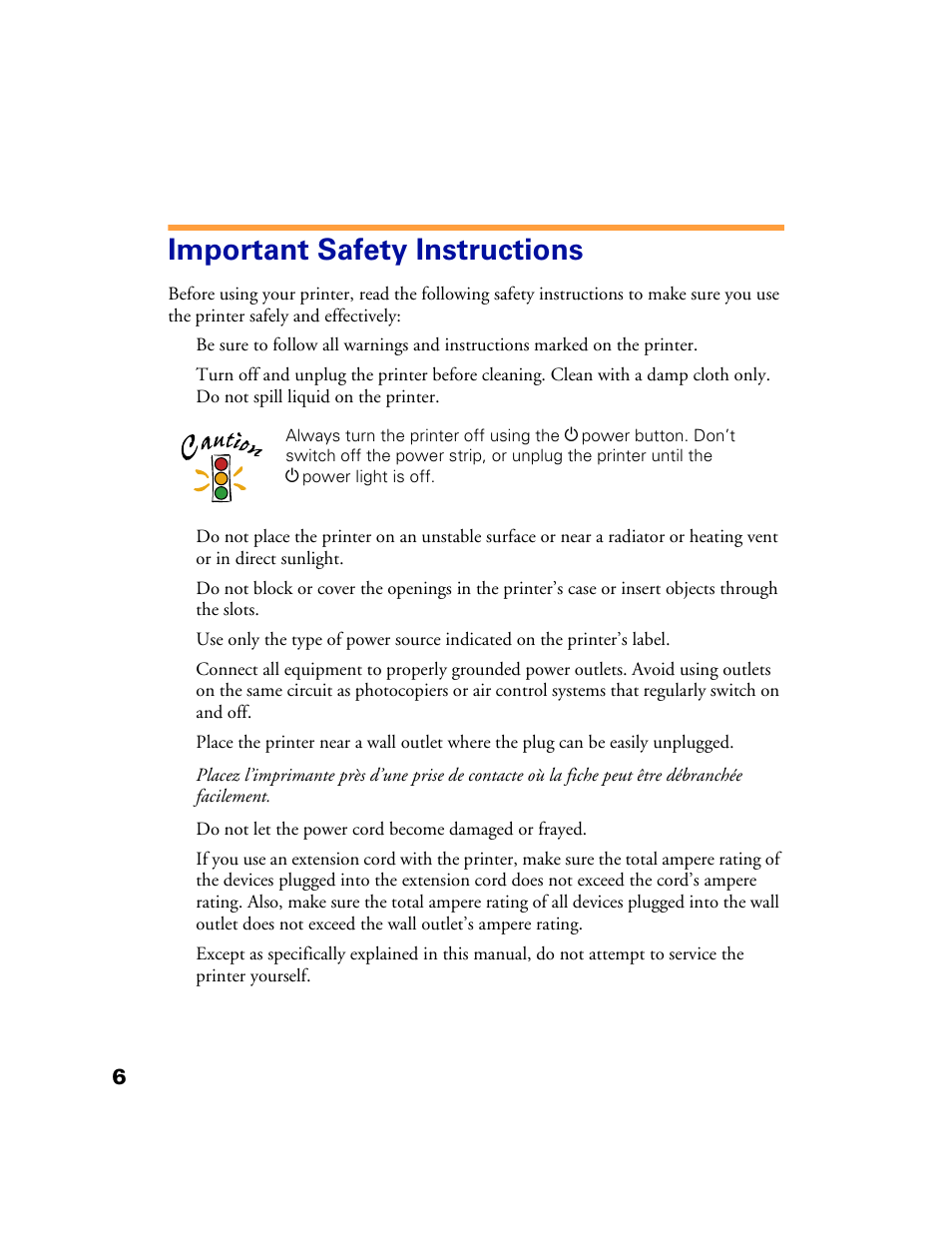 Important safety instructions | Epson 1160 User Manual | Page 11 / 73