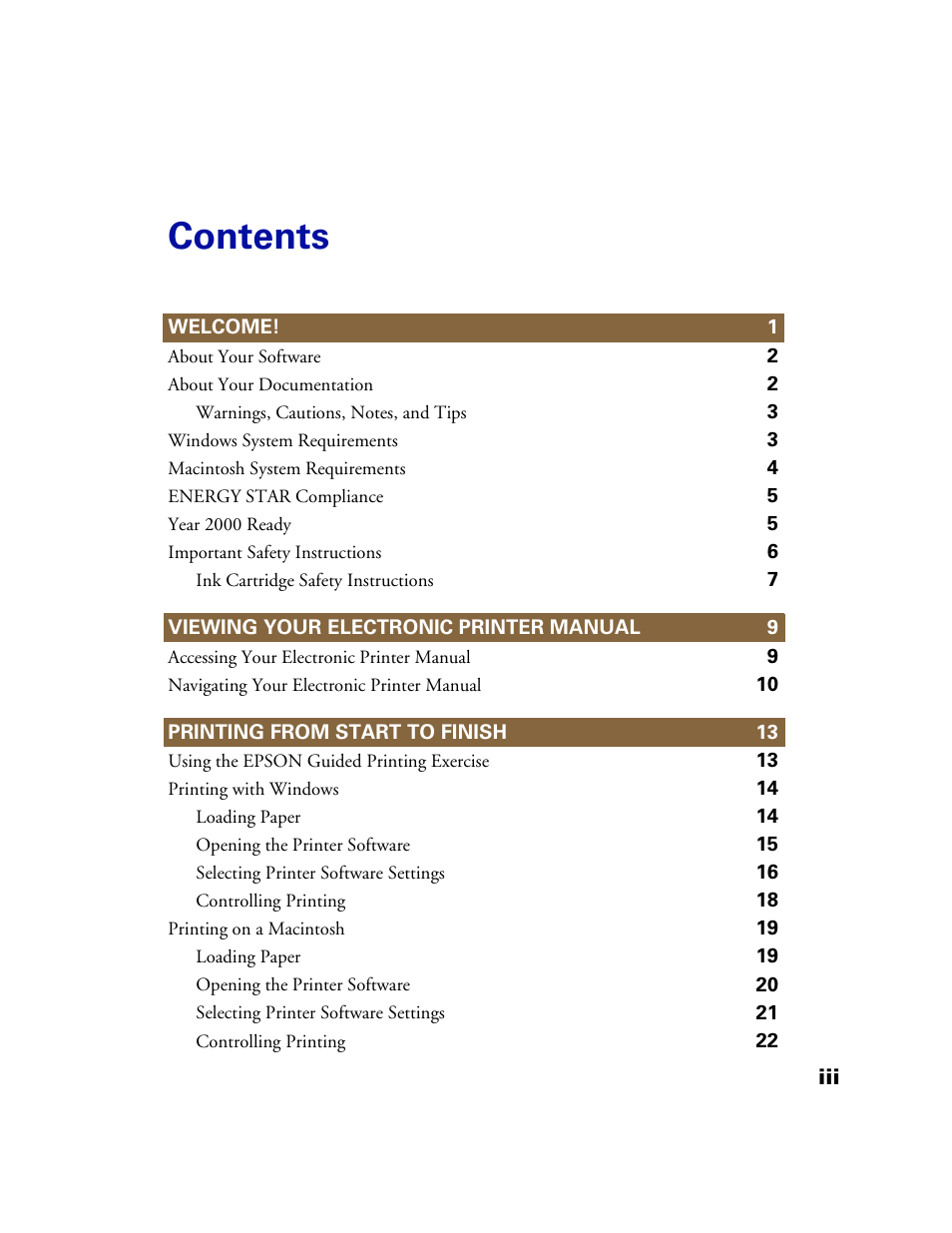 Epson 1160 User Manual | Page 3 / 73