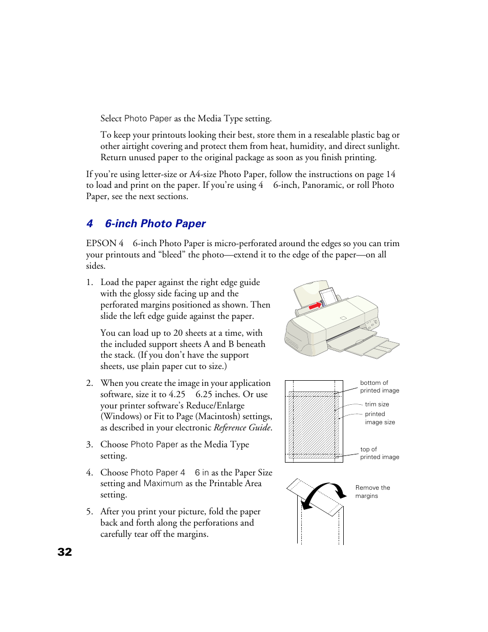 Inch photo paper | Epson 1160 User Manual | Page 37 / 73
