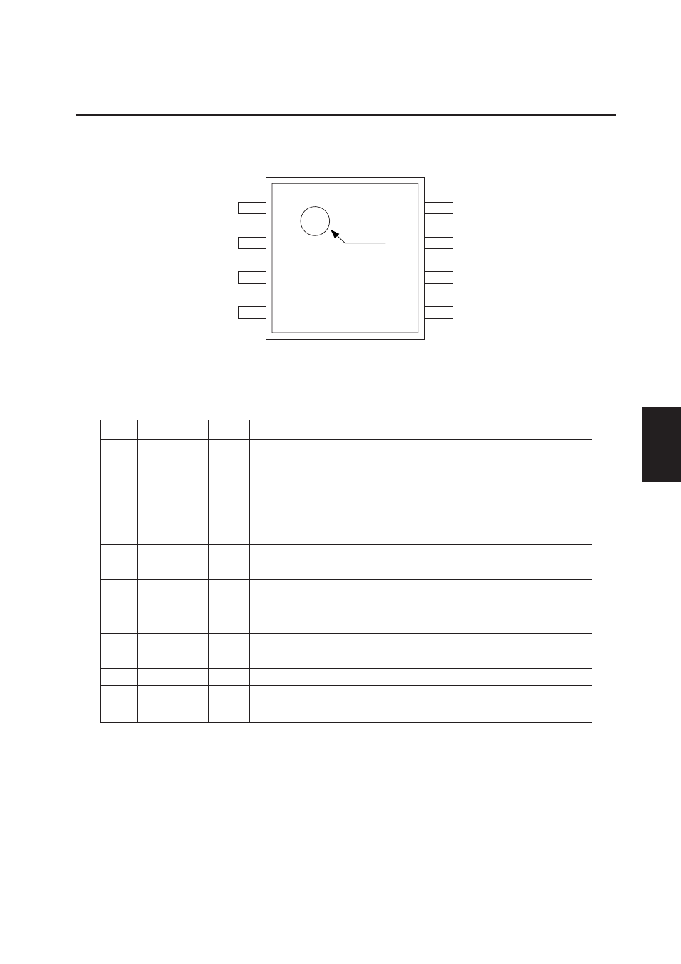 Pin assignments, Pin descriptions, Epson | Top view sop4-8pin | Epson Power Supply S1F70000 User Manual | Page 180 / 243