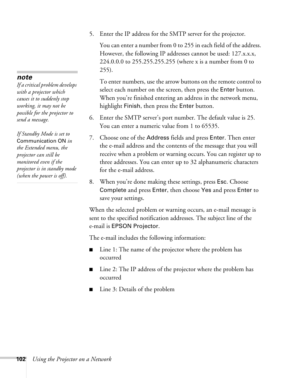 Epson BrightLink 450Wi User Manual | Page 102 / 186
