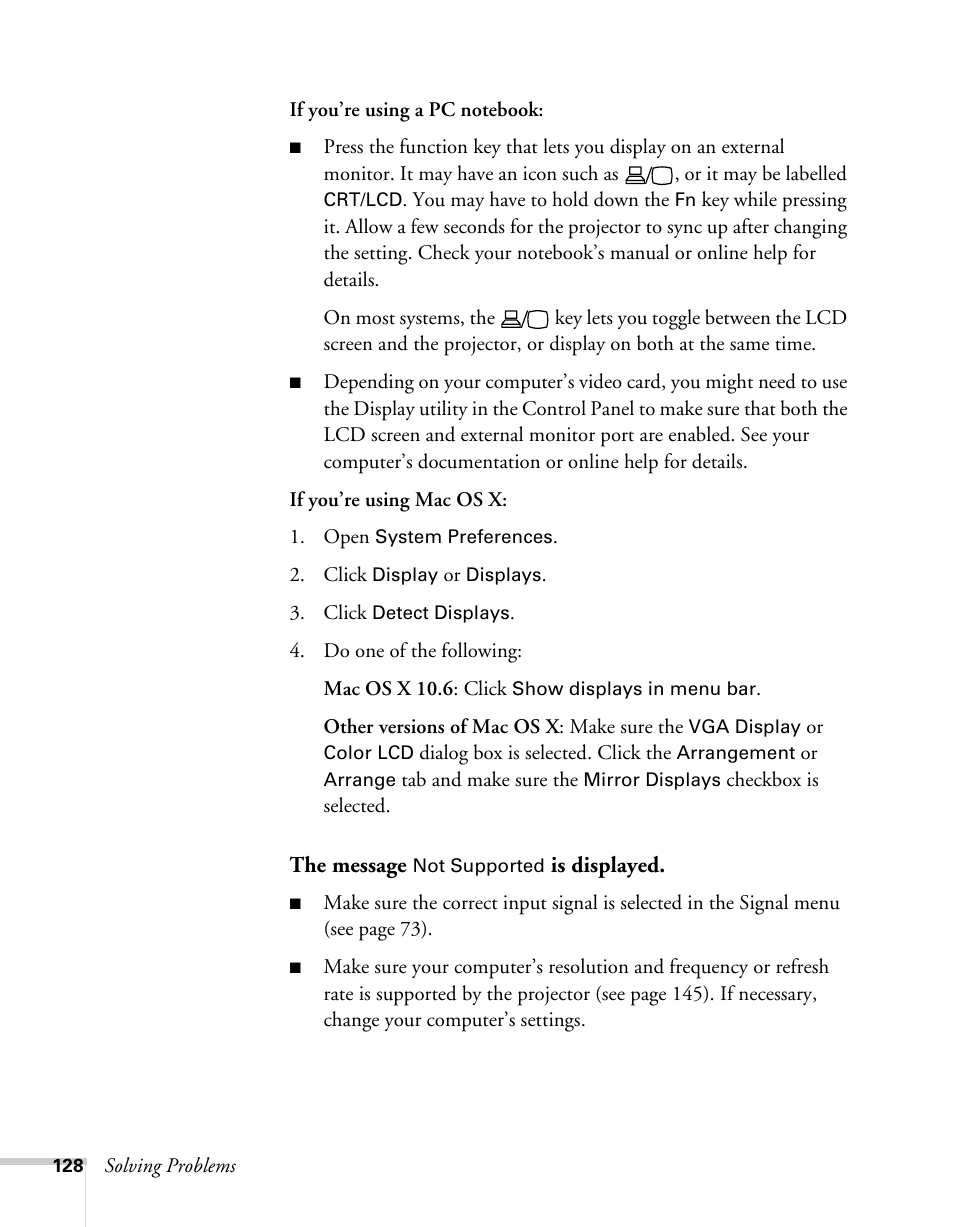 Epson BrightLink 450Wi User Manual | Page 128 / 186