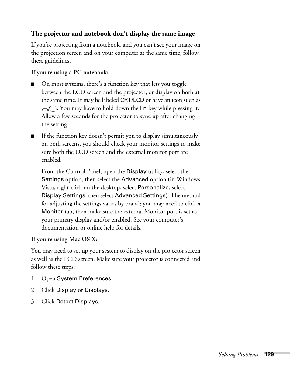 Epson BrightLink 450Wi User Manual | Page 129 / 186