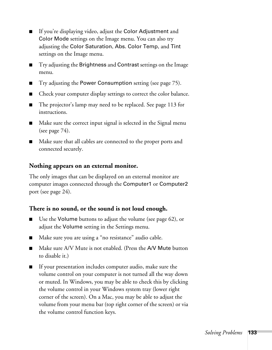 Epson BrightLink 450Wi User Manual | Page 133 / 186