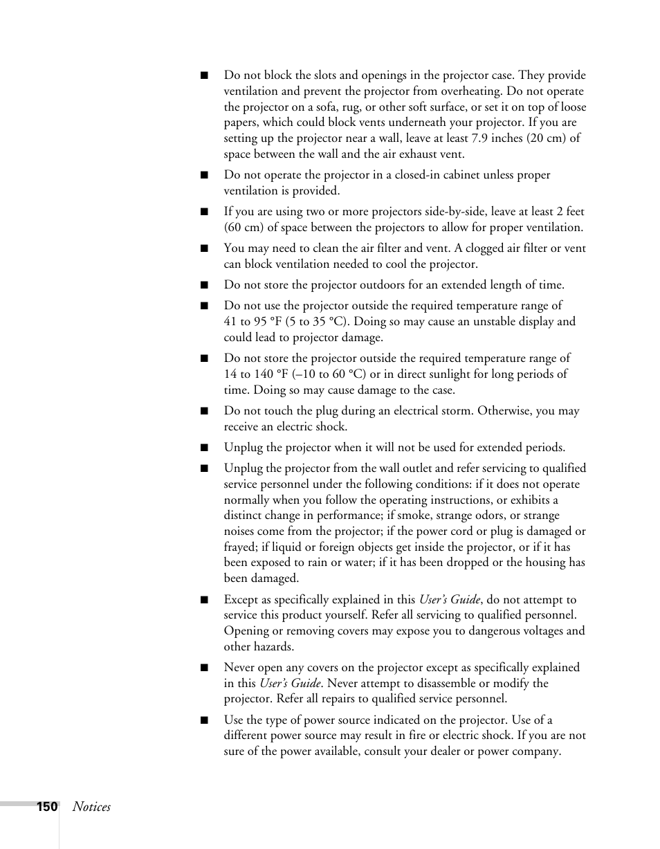 Epson BrightLink 450Wi User Manual | Page 150 / 186