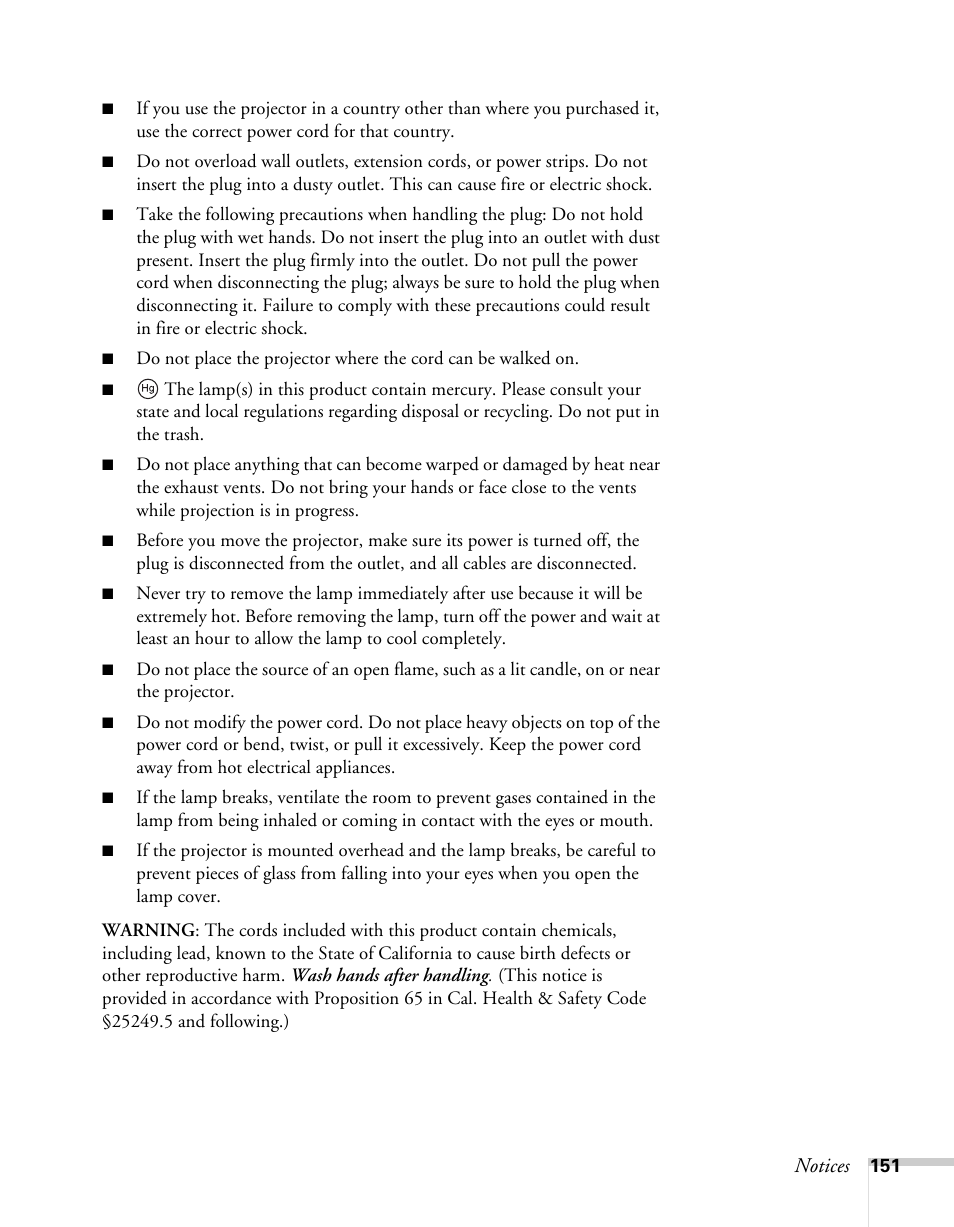 Epson BrightLink 450Wi User Manual | Page 151 / 186