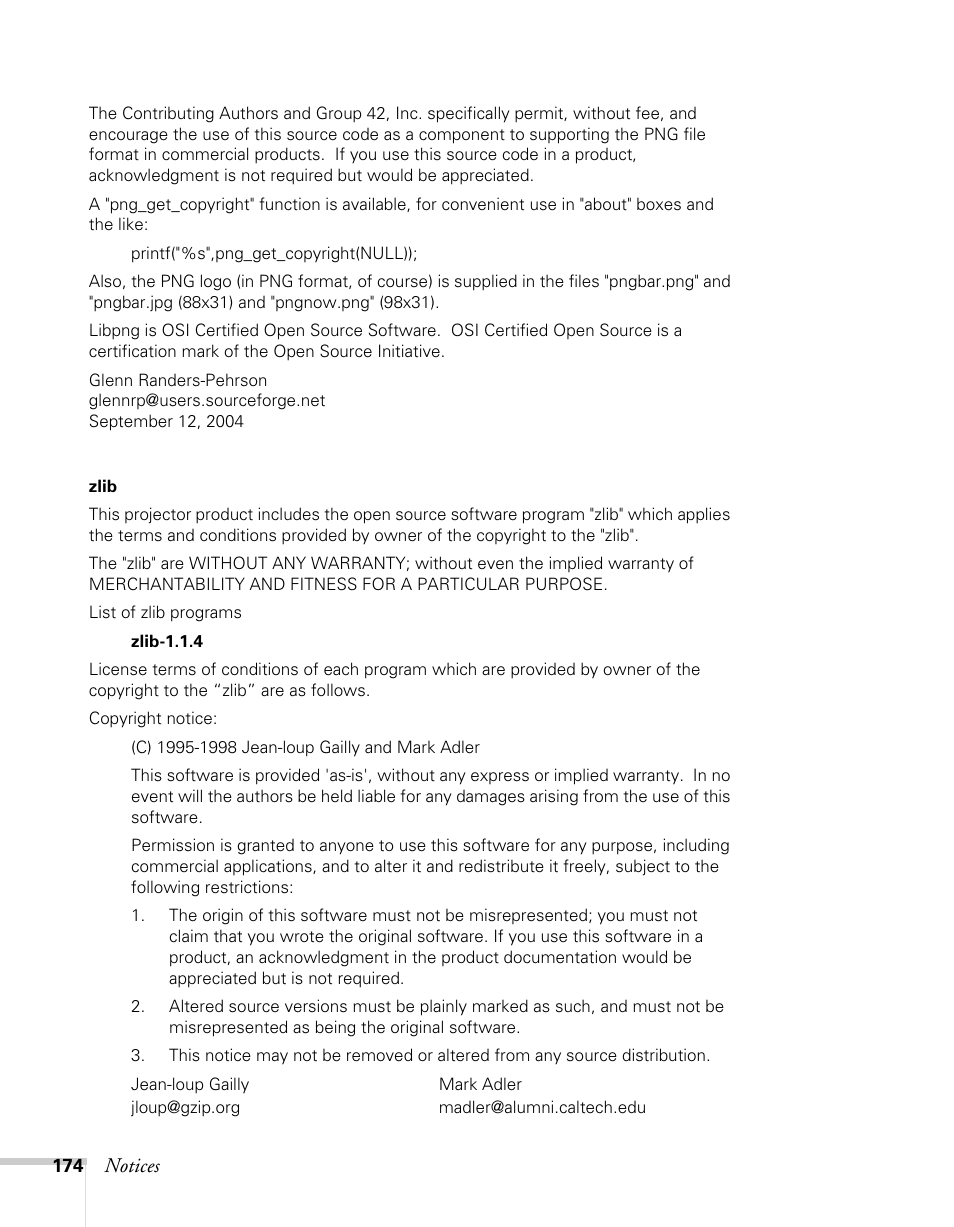 Epson BrightLink 450Wi User Manual | Page 174 / 186
