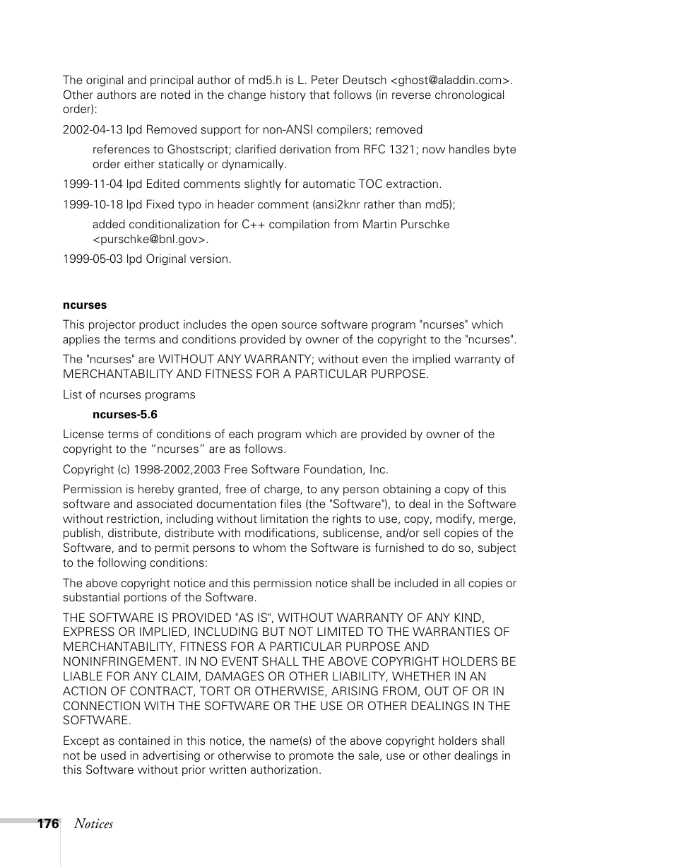 Epson BrightLink 450Wi User Manual | Page 176 / 186