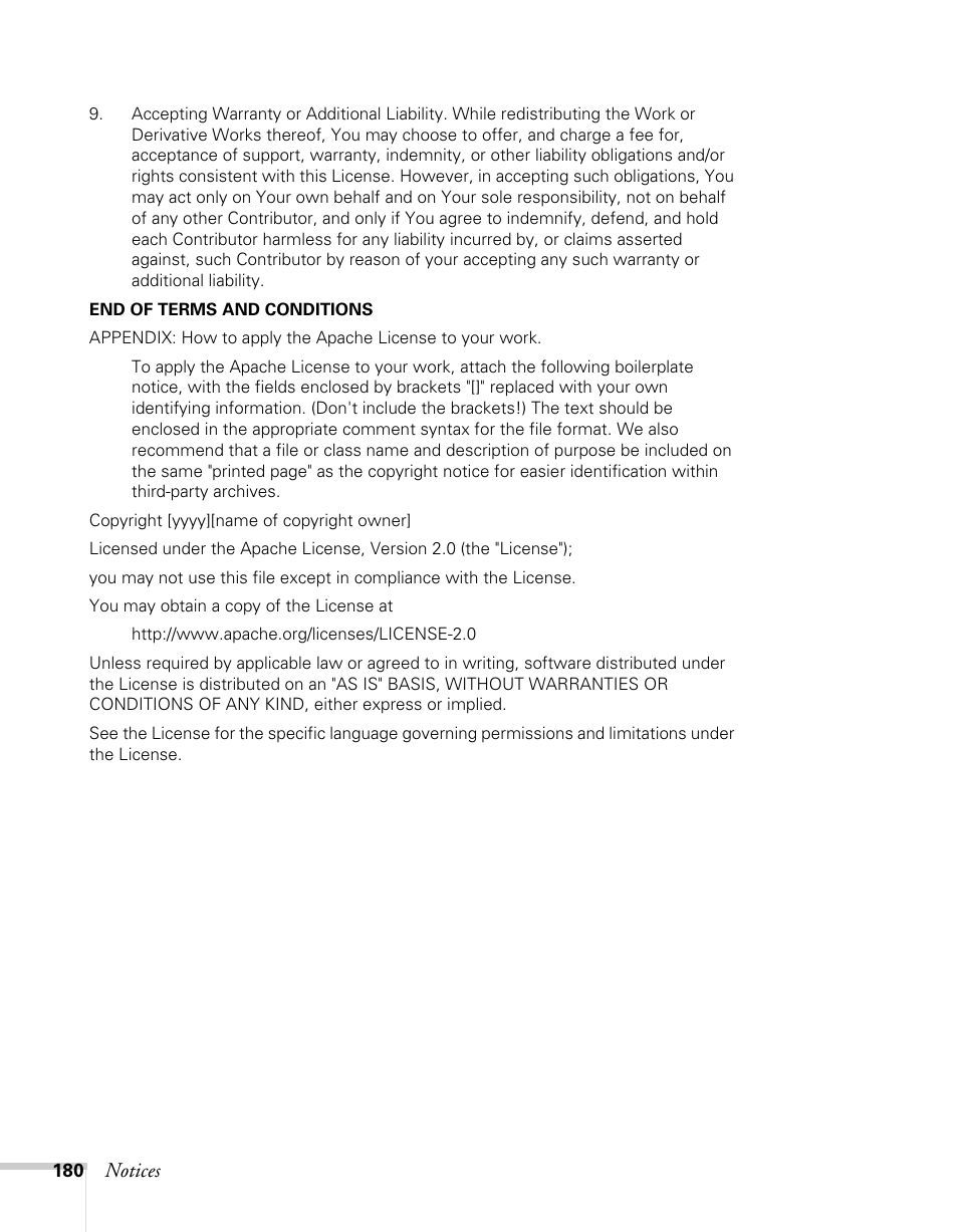 Epson BrightLink 450Wi User Manual | Page 180 / 186