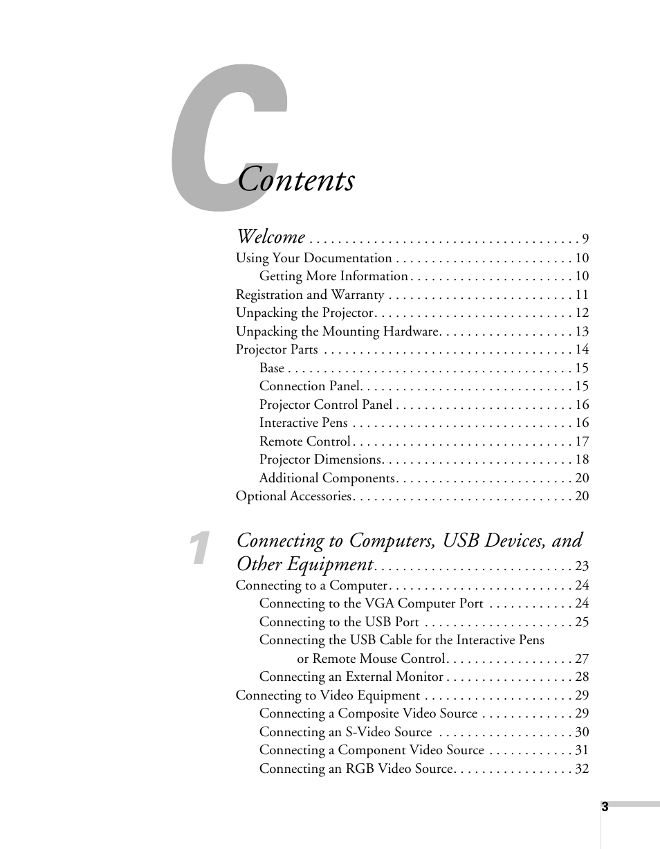 Epson BrightLink 450Wi User Manual | Page 3 / 186