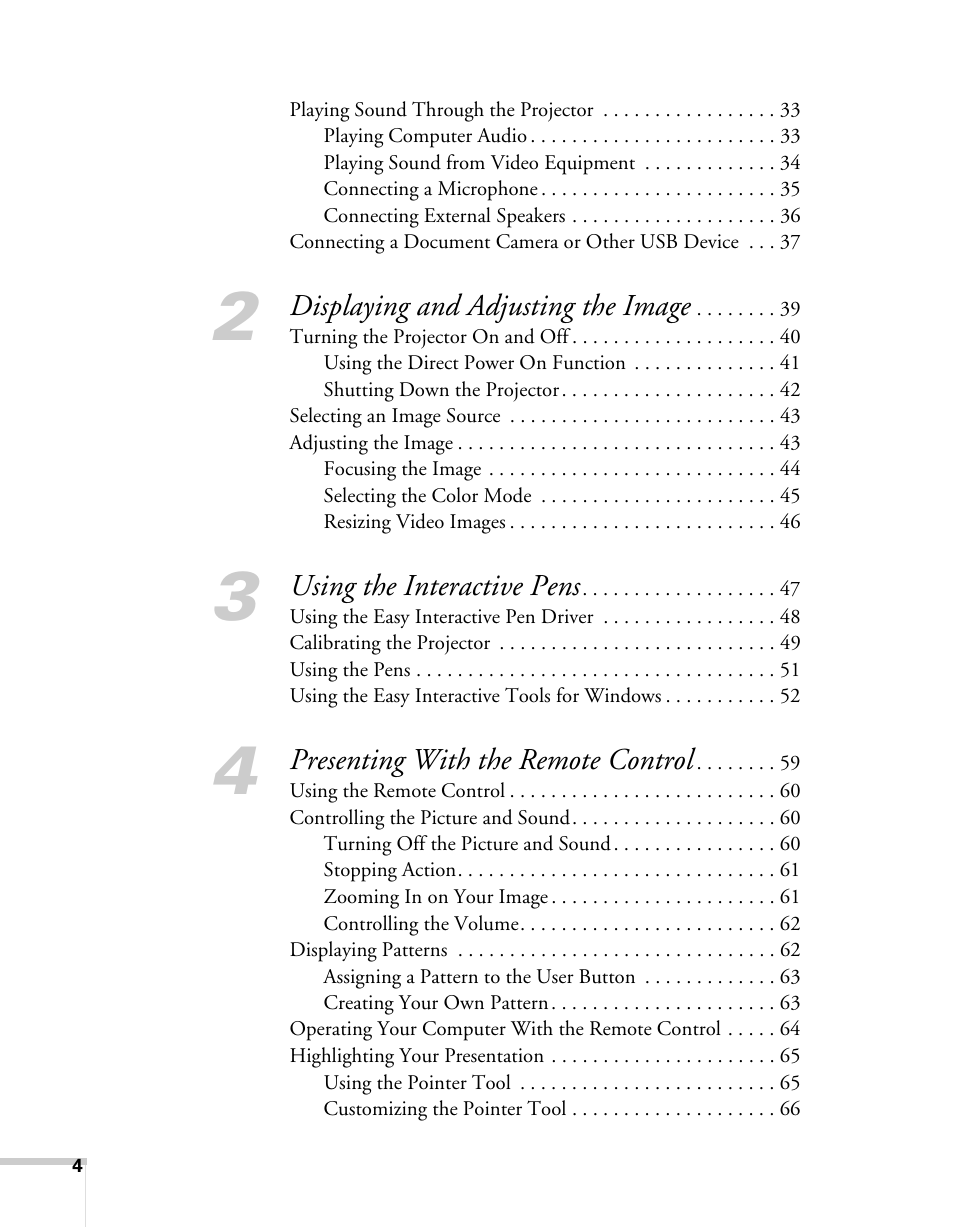 Epson BrightLink 450Wi User Manual | Page 4 / 186