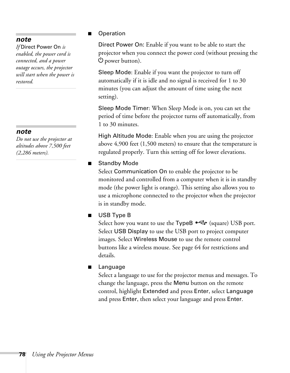 Epson BrightLink 450Wi User Manual | Page 78 / 186