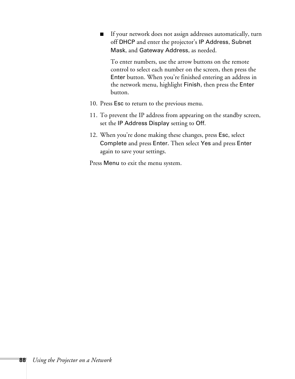 Epson BrightLink 450Wi User Manual | Page 88 / 186
