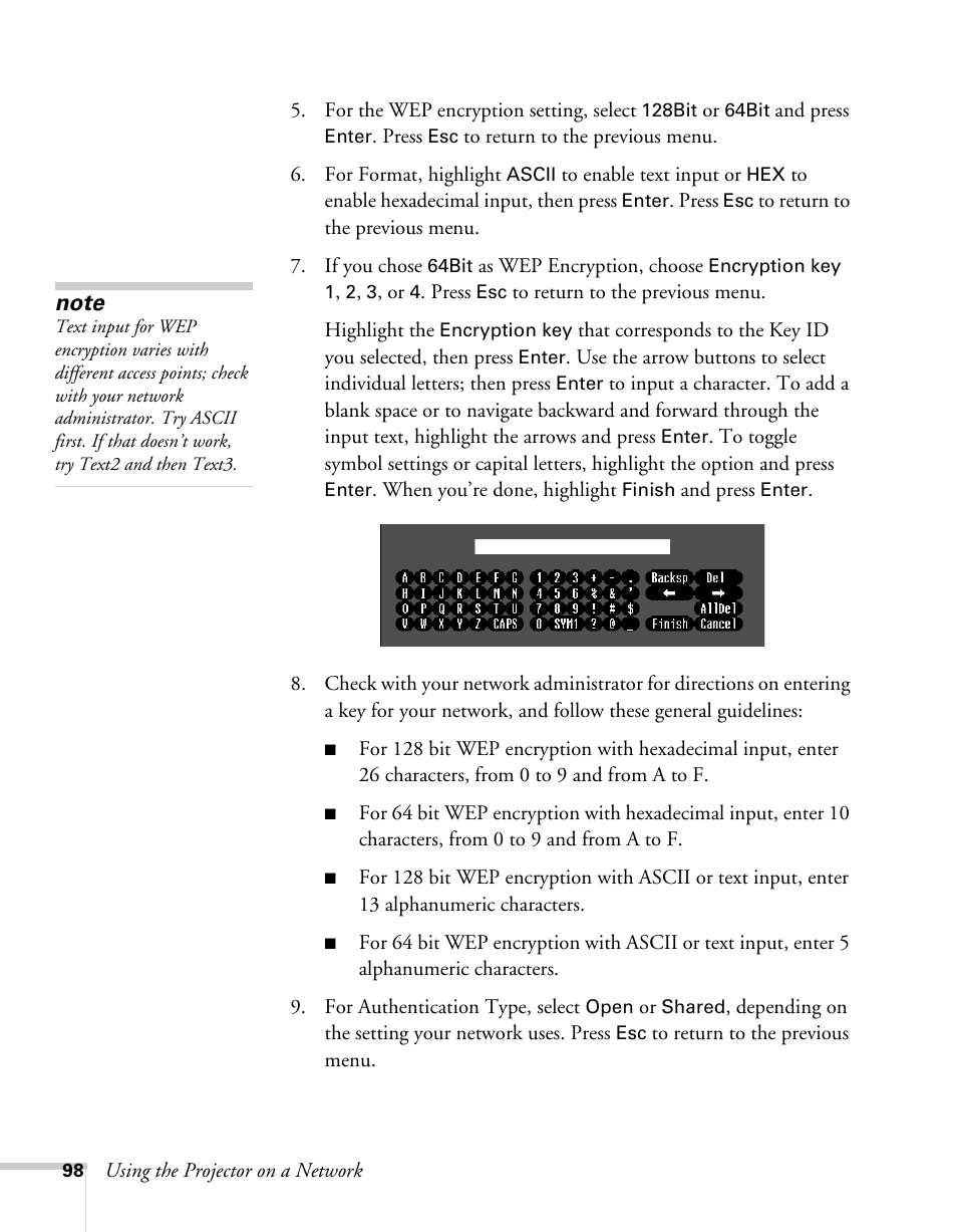 Epson BrightLink 450Wi User Manual | Page 98 / 186