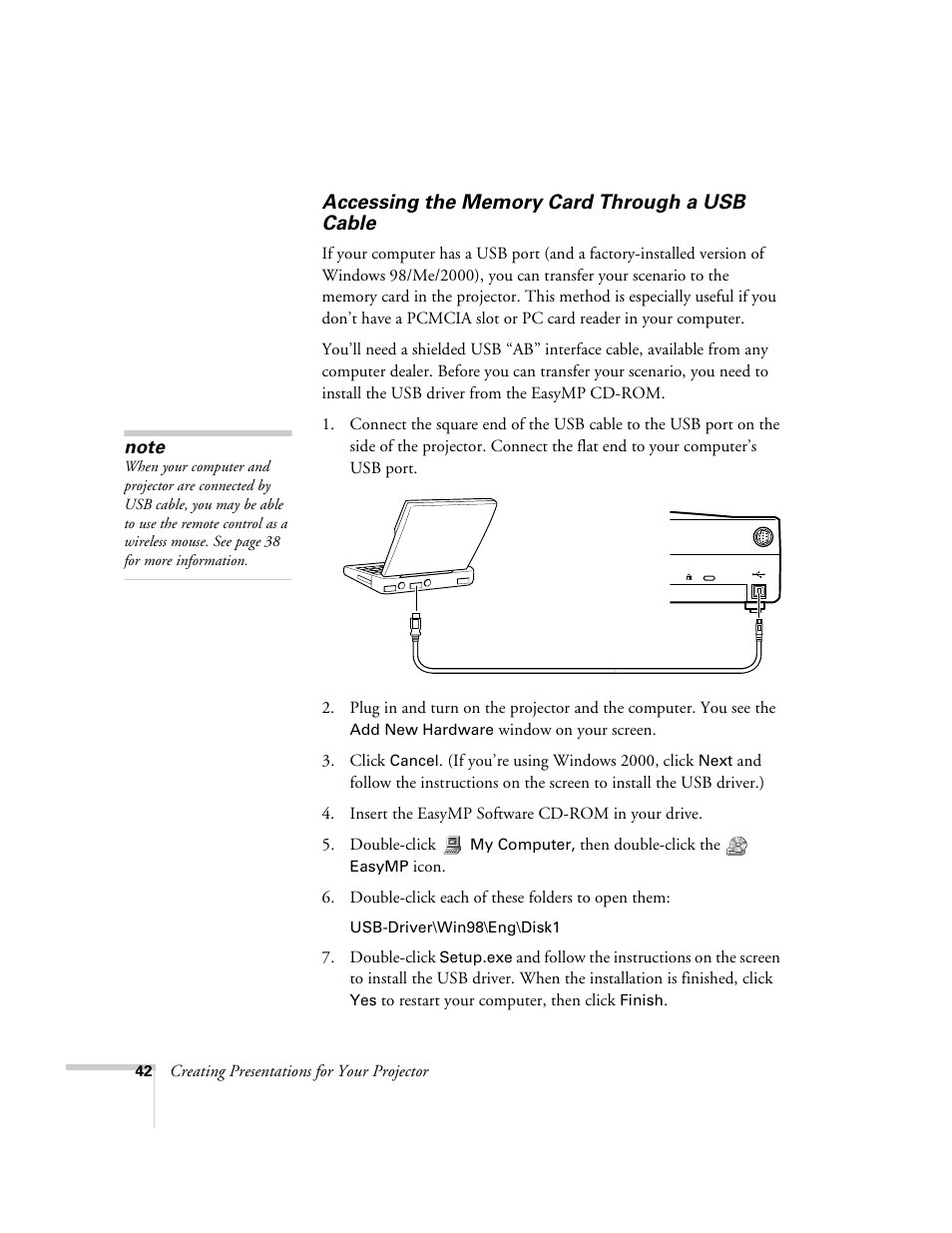 Accessing the memory card through a usb cable | Epson 715c User Manual | Page 51 / 141