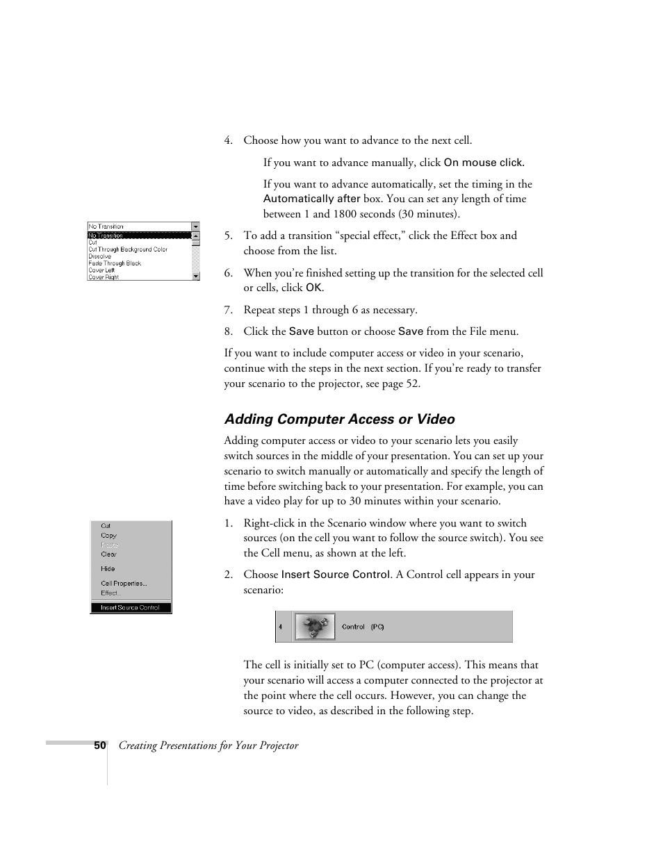 Adding computer access or video | Epson 715c User Manual | Page 59 / 141