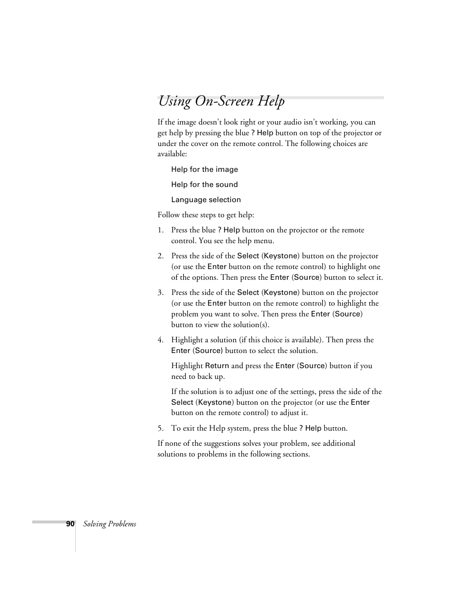 Using on-screen help | Epson 715c User Manual | Page 99 / 141