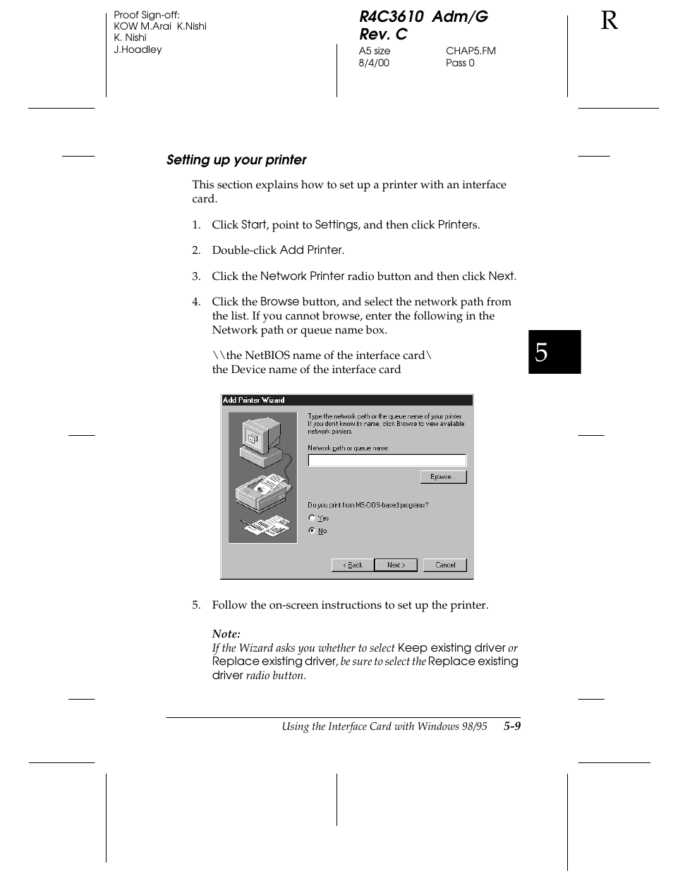 Setting up your printer | Epson C82362 User Manual | Page 117 / 279