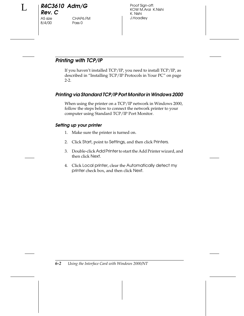 Printing with tcp/ ip | Epson C82362 User Manual | Page 120 / 279