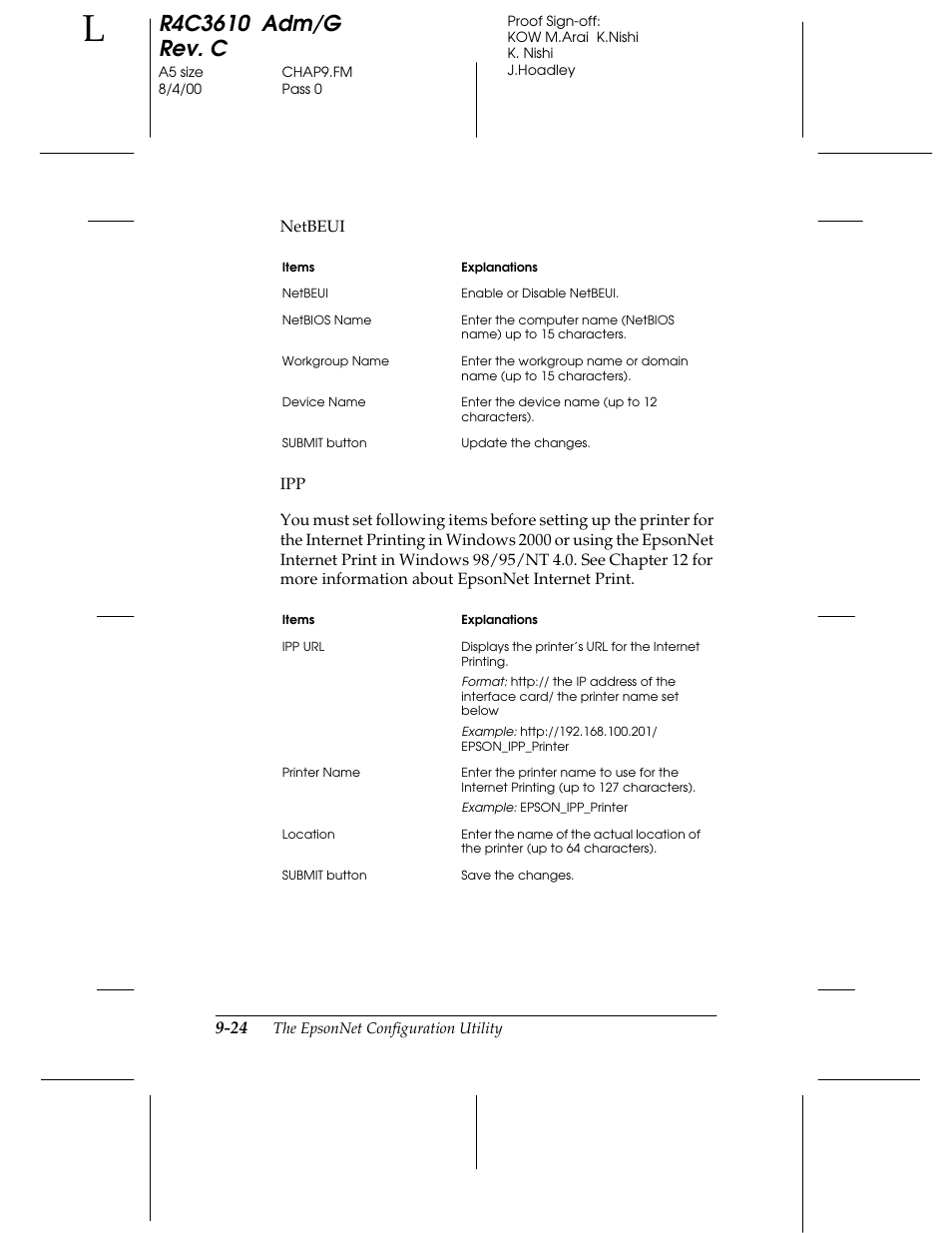 Epson C82362 User Manual | Page 182 / 279