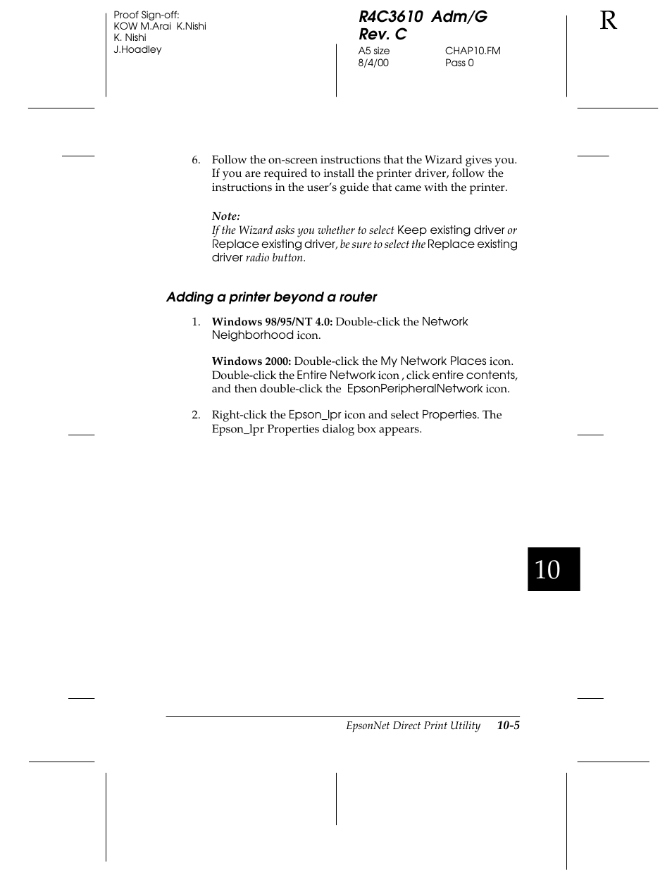 Adding a printer beyond a router | Epson C82362 User Manual | Page 191 / 279