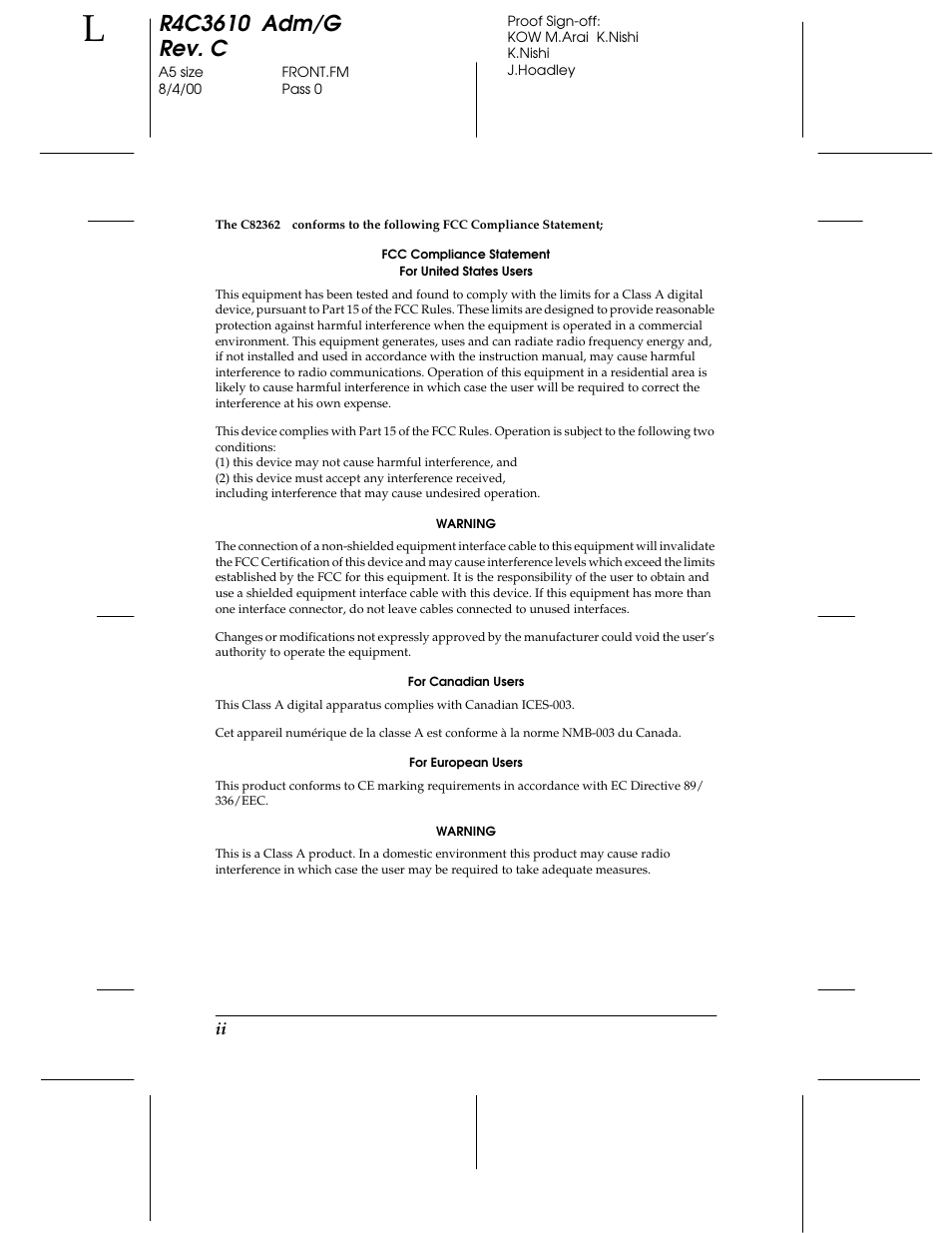 Epson C82362 User Manual | Page 2 / 279