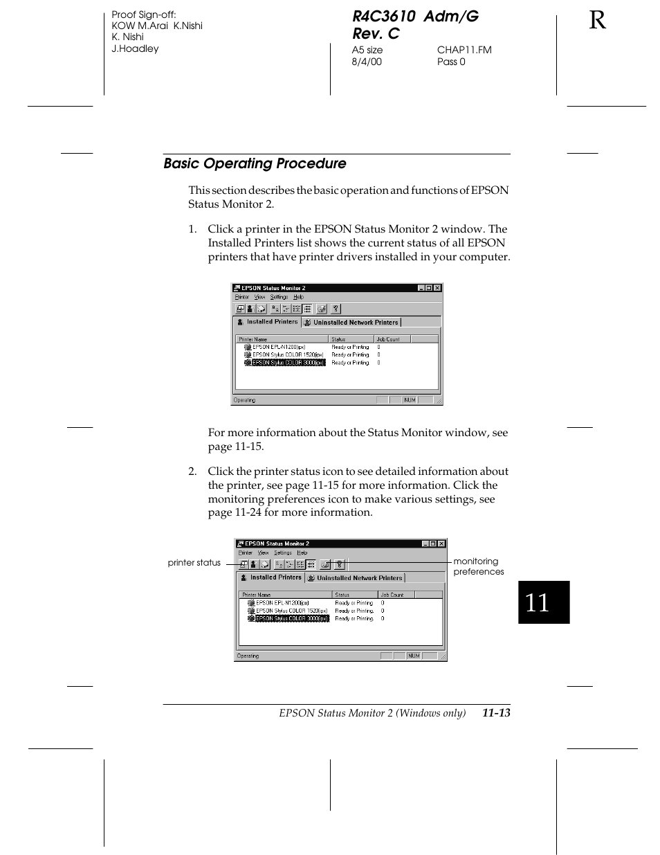 Basic operating procedure | Epson C82362 User Manual | Page 209 / 279