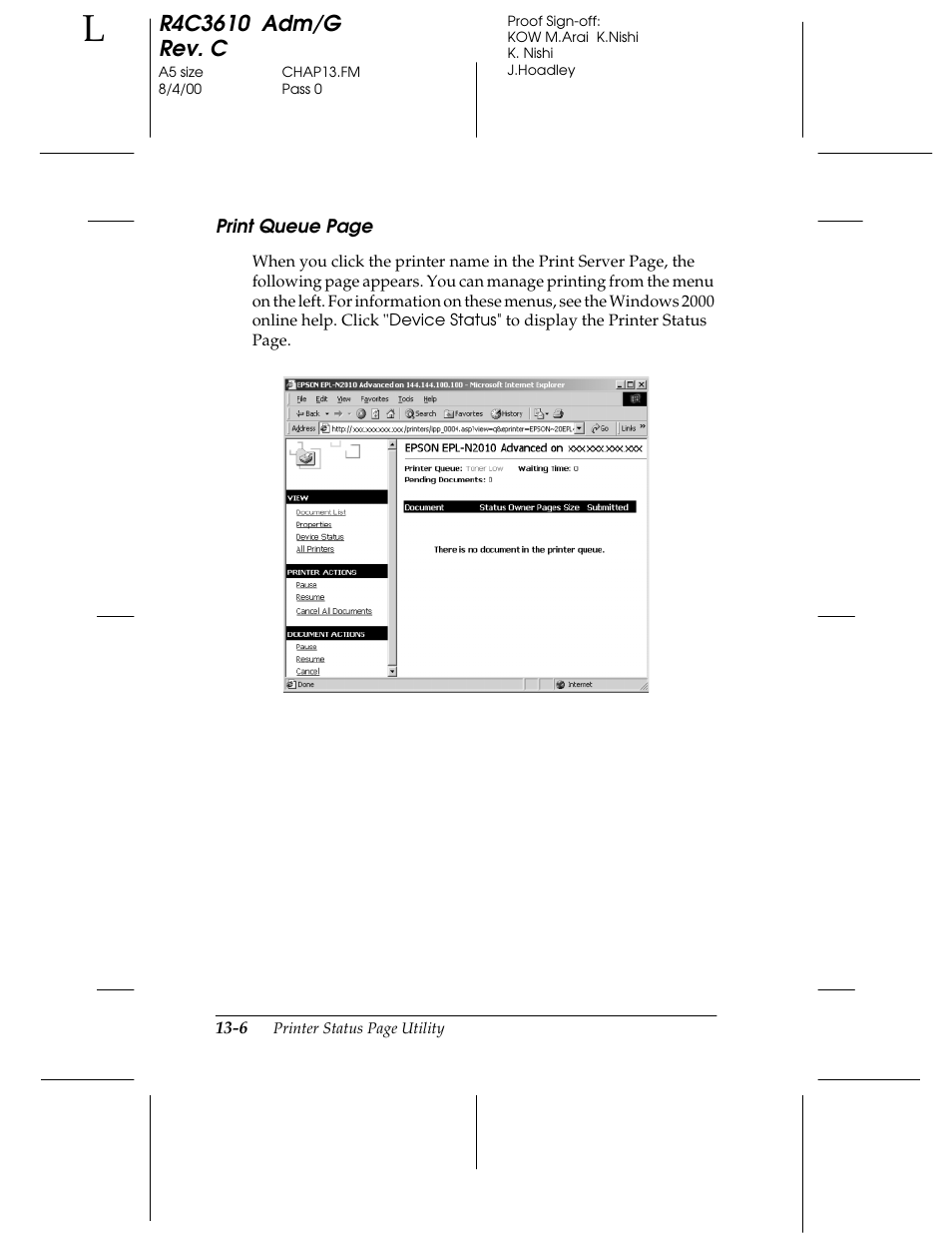 Epson C82362 User Manual | Page 250 / 279