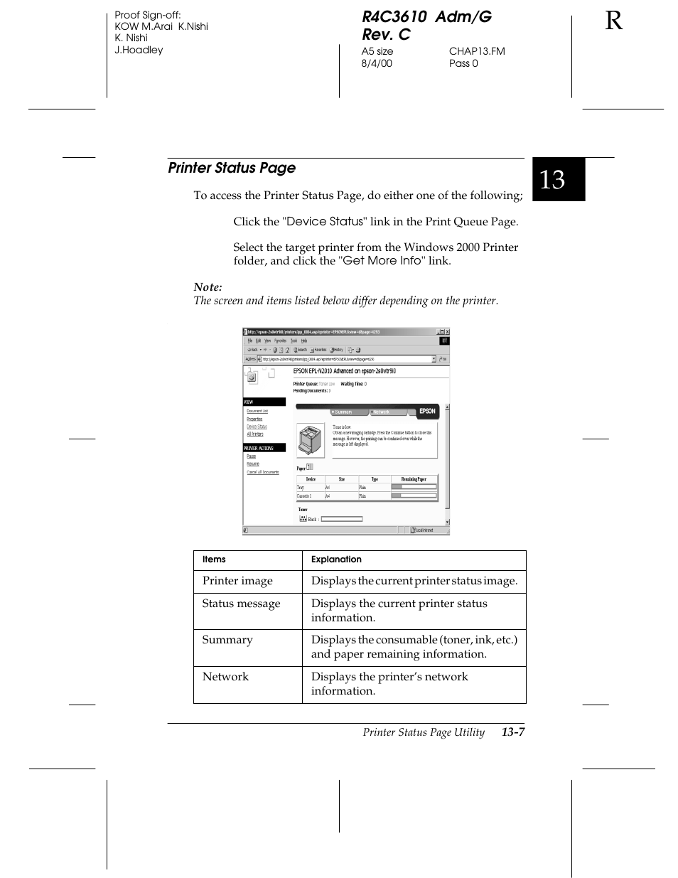 Epson C82362 User Manual | Page 251 / 279