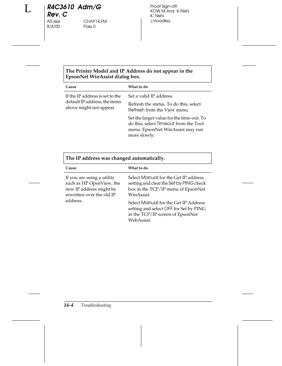 Epson C82362 User Manual | Page 258 / 279