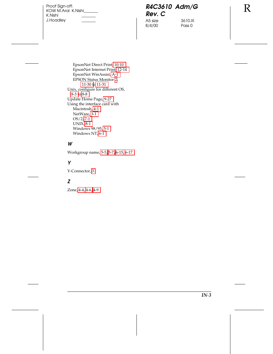 Epson C82362 User Manual | Page 277 / 279