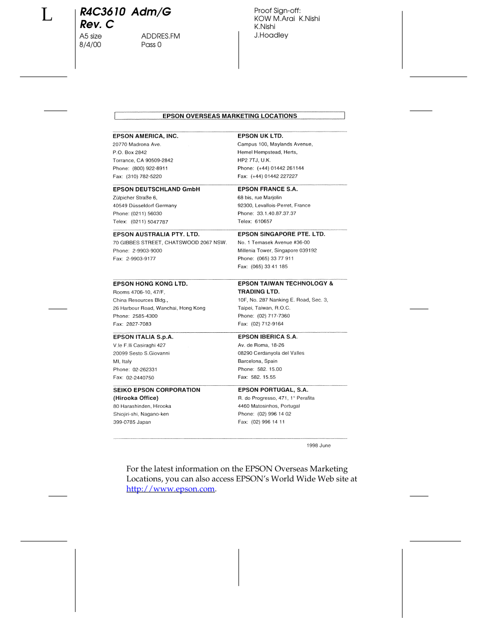 Epson C82362 User Manual | Page 279 / 279