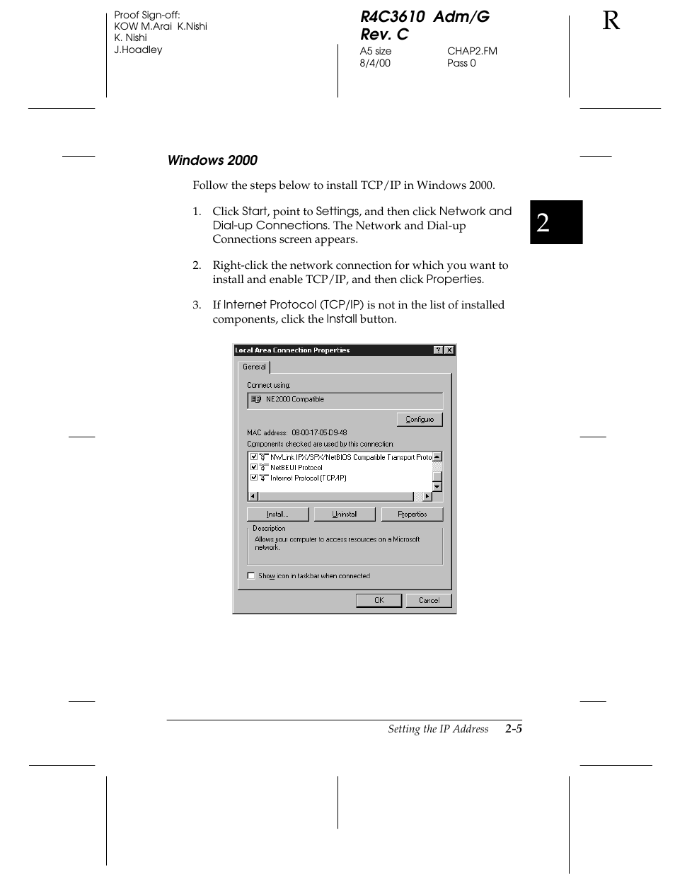 Windows 2000 | Epson C82362 User Manual | Page 33 / 279