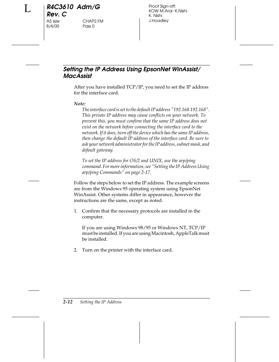 Epson C82362 User Manual | Page 40 / 279