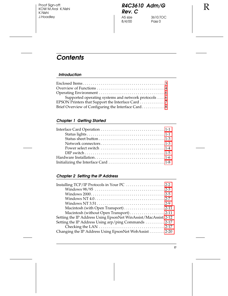 Epson C82362 User Manual | Page 5 / 279