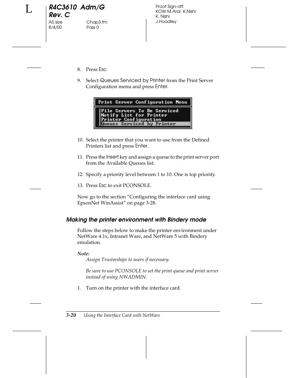 Making the printer environment with bindery mode | Epson C82362 User Manual | Page 70 / 279