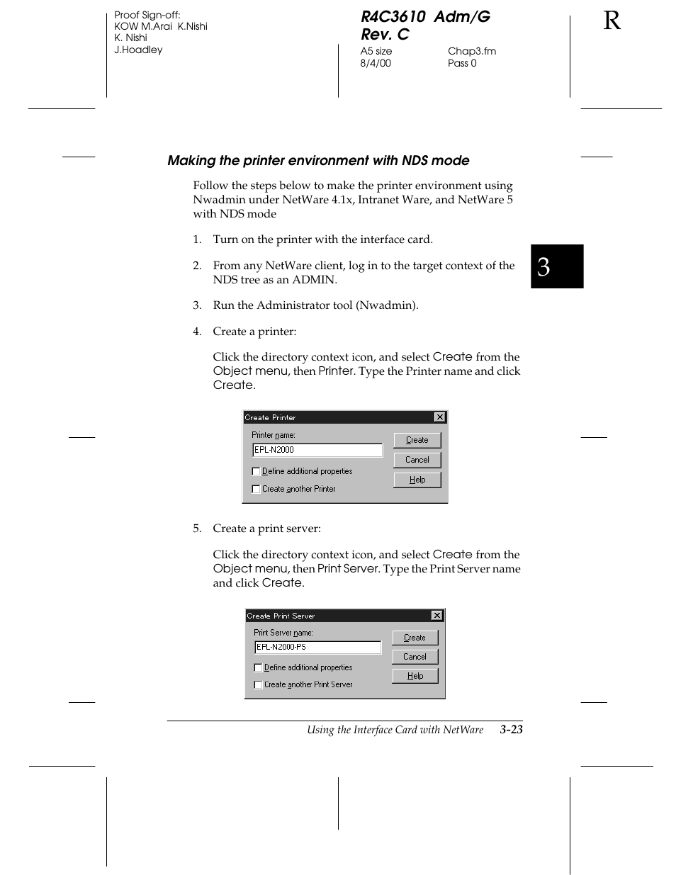 Making the printer environment with nds mode | Epson C82362 User Manual | Page 73 / 279