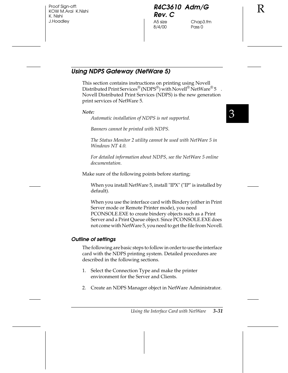 Using ndps gateway (netware 5) | Epson C82362 User Manual | Page 81 / 279