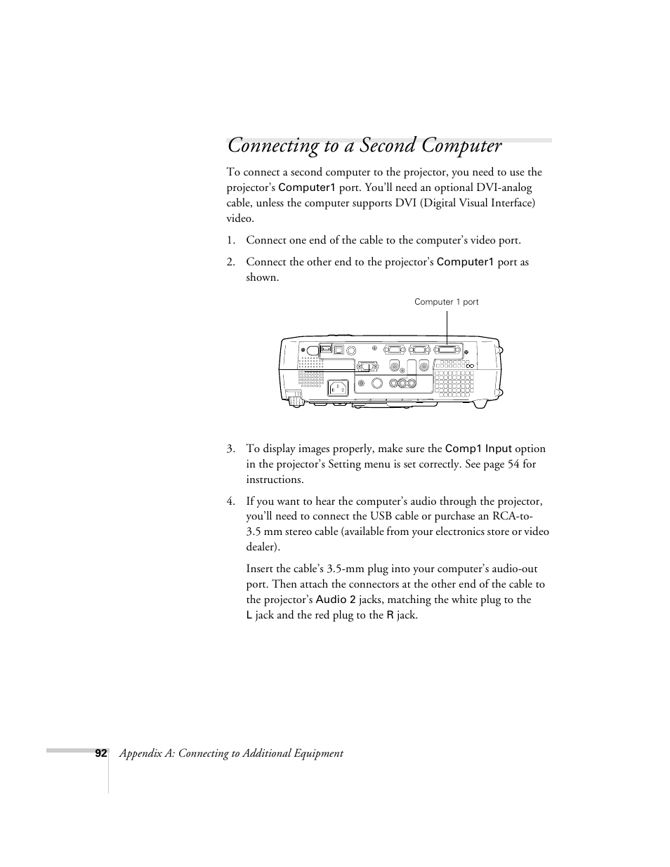 Connecting to a second computer | Epson 600p EN User Manual | Page 98 / 120