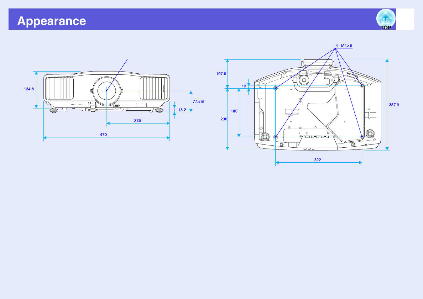 Appearance | Epson EB-G5200W User Manual | Page 126 / 131