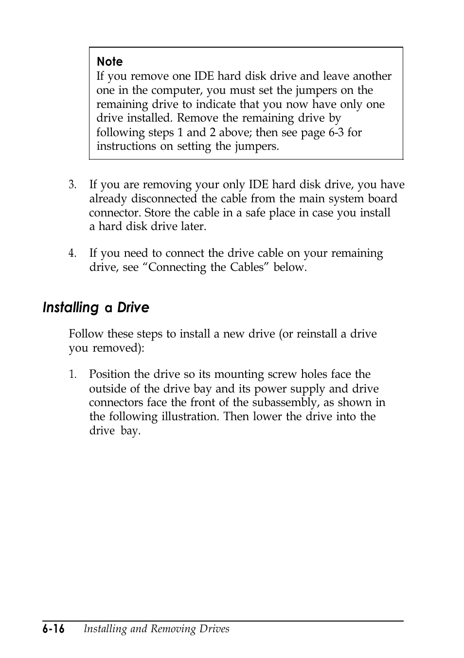 Installing drive, Installing, Drive | Epson EISA Desktop User Manual | Page 106 / 184