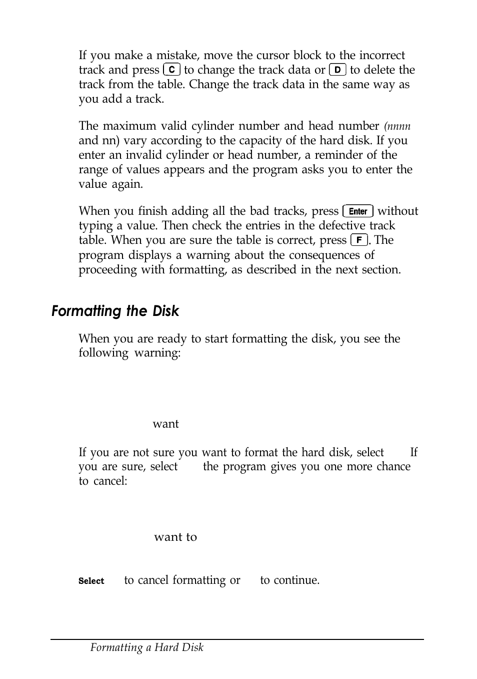 Formatting the disk | Epson EISA Desktop User Manual | Page 127 / 184