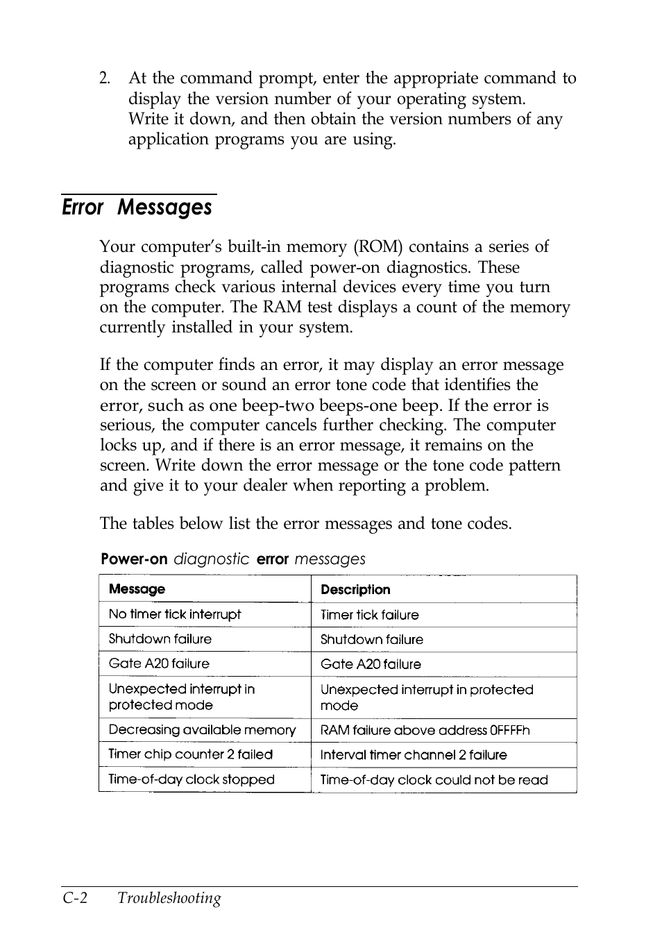 Error messages | Epson EISA Desktop User Manual | Page 133 / 184