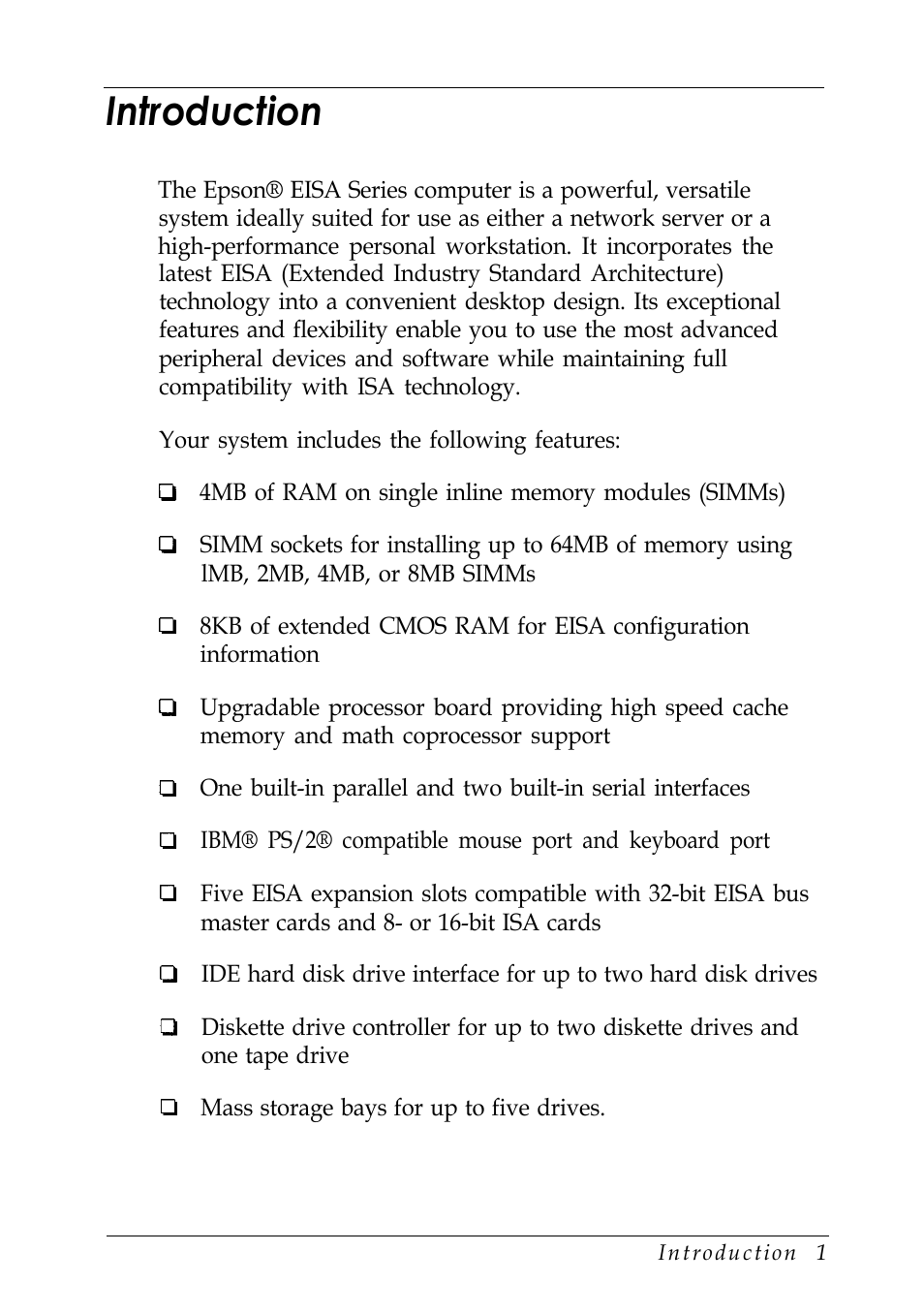 Introduction | Epson EISA Desktop User Manual | Page 15 / 184