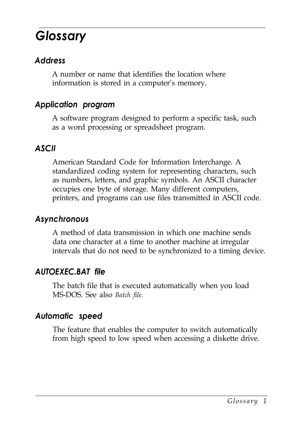 Glossary | Epson EISA Desktop User Manual | Page 157 / 184