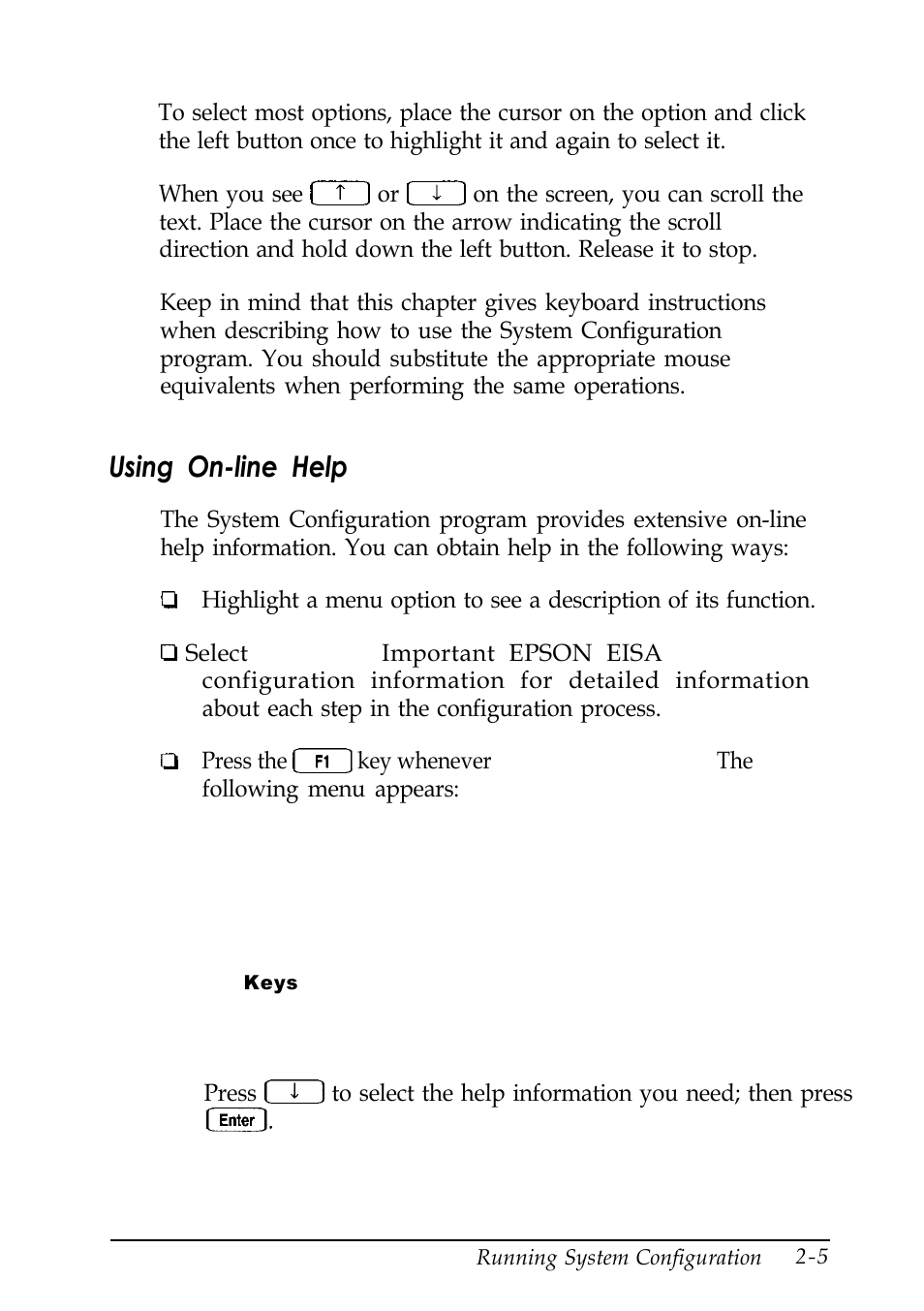 Using on-line help | Epson EISA Desktop User Manual | Page 35 / 184