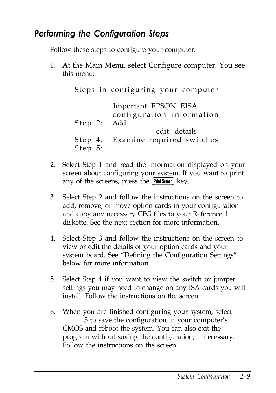 Performing the configuration steps | Epson EISA Desktop User Manual | Page 39 / 184