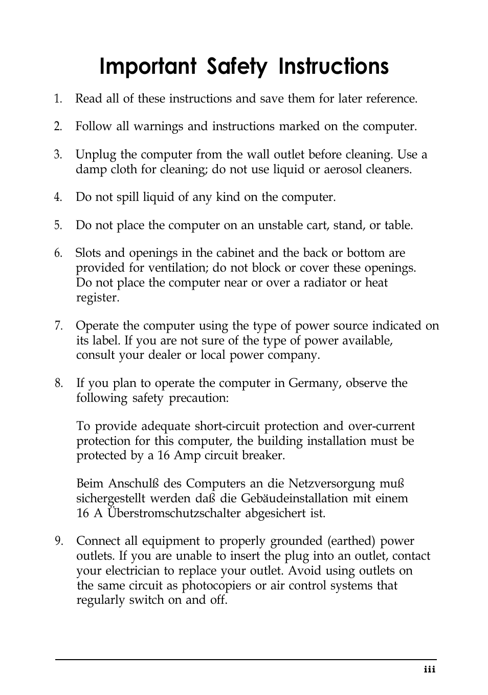 Important safety instructions | Epson EISA Desktop User Manual | Page 5 / 184