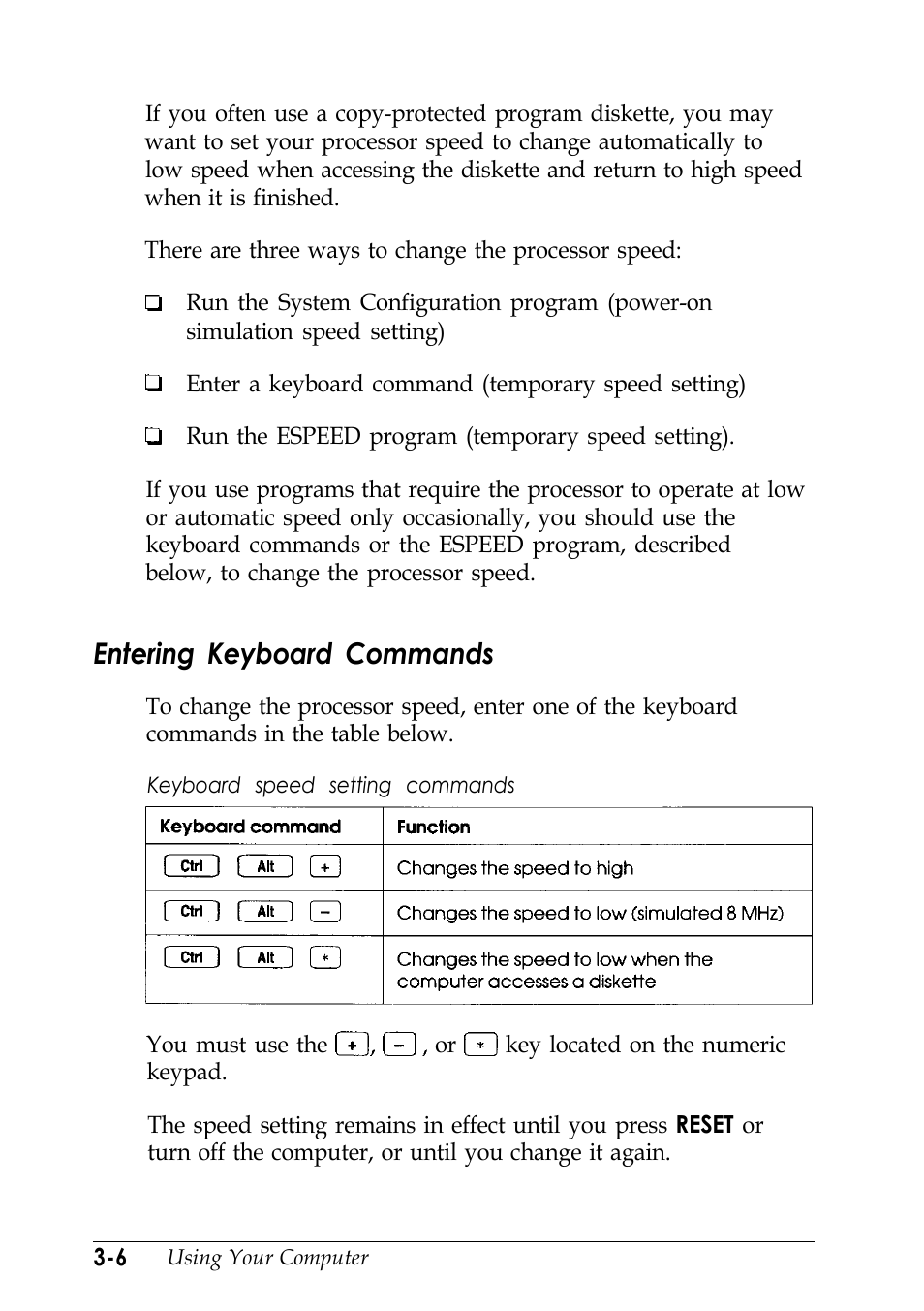 Entering keyboard commands | Epson EISA Desktop User Manual | Page 60 / 184