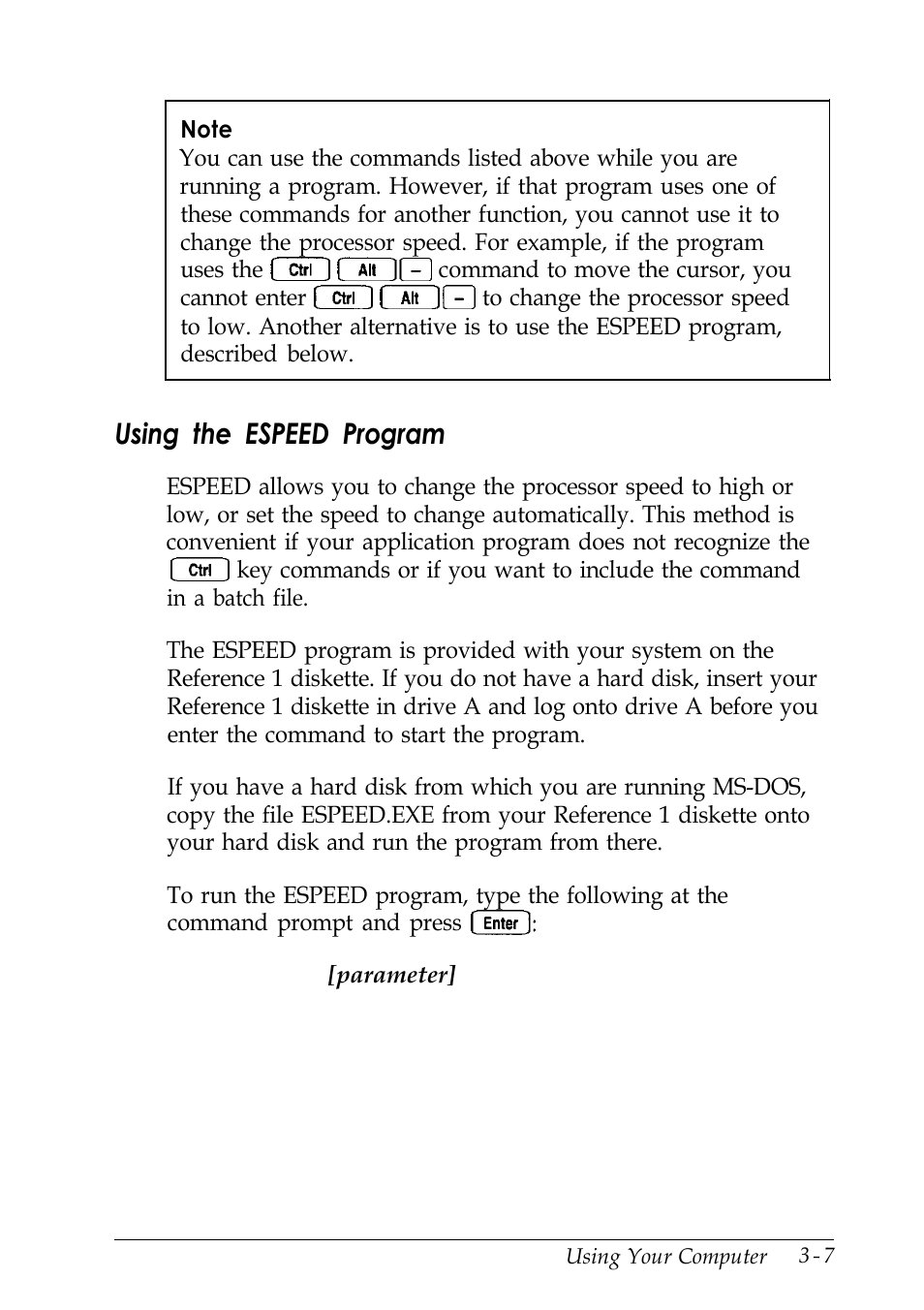 Using the espeed program | Epson EISA Desktop User Manual | Page 61 / 184